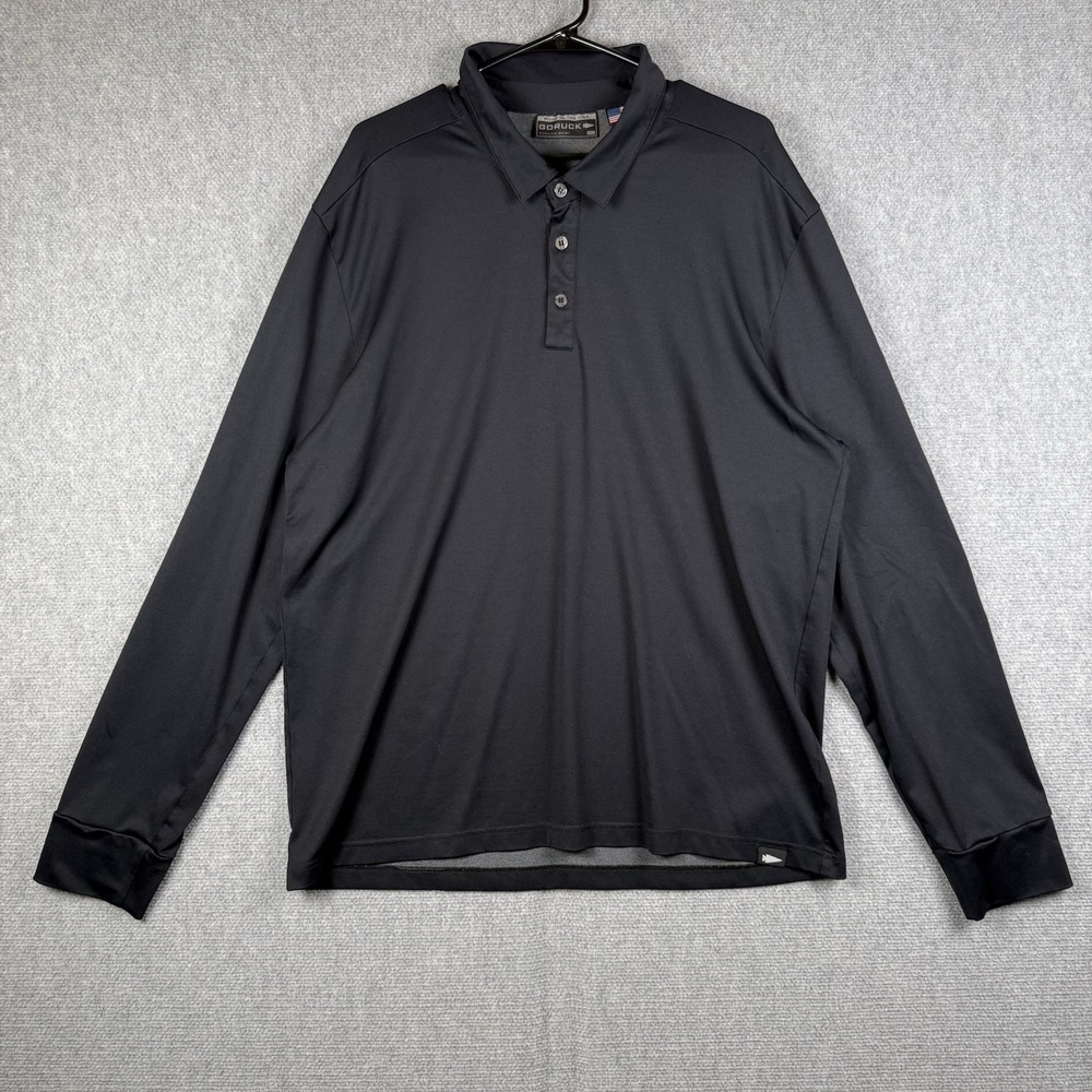 GoRuck Shirt Men's Size XXL Black Polo Long Sleeve Performance Rucking USA